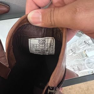 Roan Date Leather Riding Boots Tall Boots Brown Size 7.5 Textured Leather